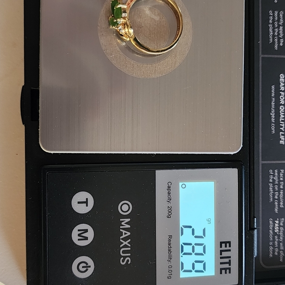 22k gold, diamond and jade ring - Picture 3 of 6